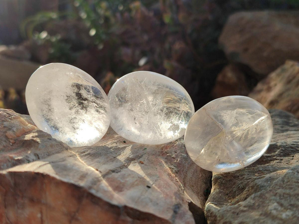 Polished Clear Quartz Galets x 24 From Madagascar - Toprock Gemstones and Minerals 