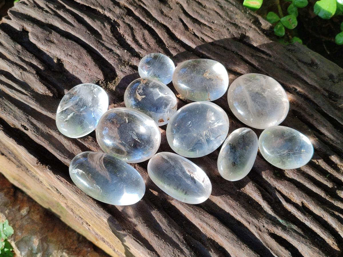 Polished Clear Quartz Galets x 24 From Madagascar - Toprock Gemstones and Minerals 