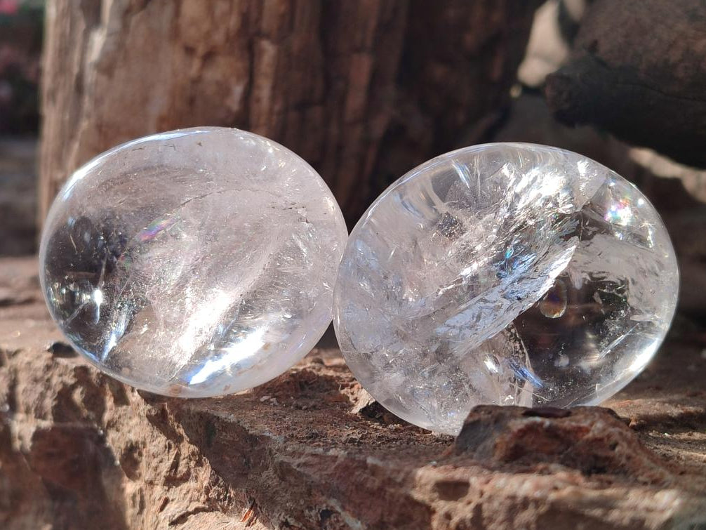 Polished Clear Quartz Galets x 24 From Madagascar - Toprock Gemstones and Minerals 