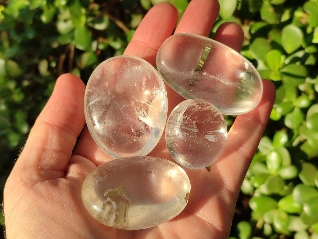 Polished Clear Quartz Galets x 24 From Madagascar - Toprock Gemstones and Minerals 