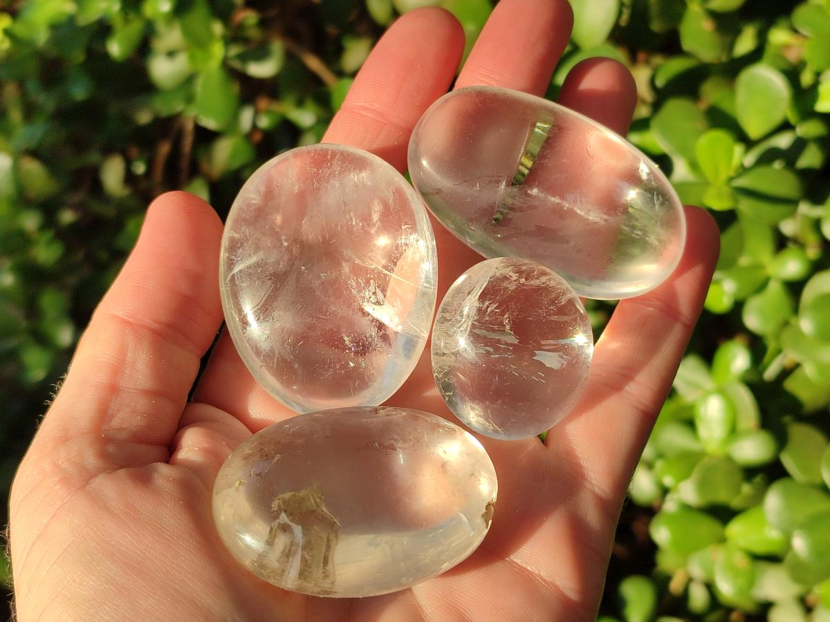 Polished Clear Quartz Galets x 24 From Madagascar - Toprock Gemstones and Minerals 