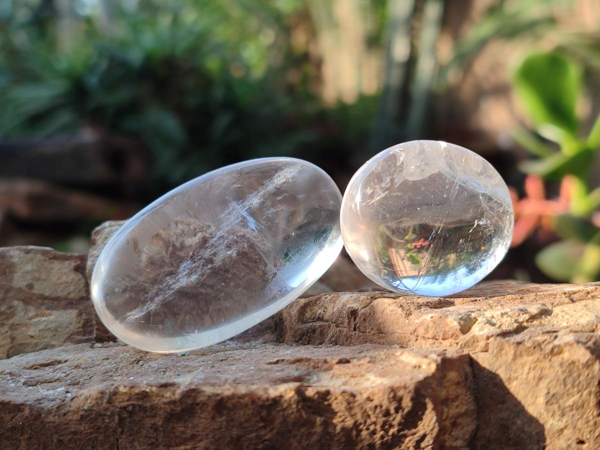 Polished Clear Quartz Galets x 24 From Madagascar - Toprock Gemstones and Minerals 