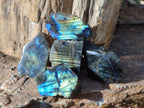 Polished One Side Labradorite Slices x 70 From Madagascar - Toprock Gemstones and Minerals 