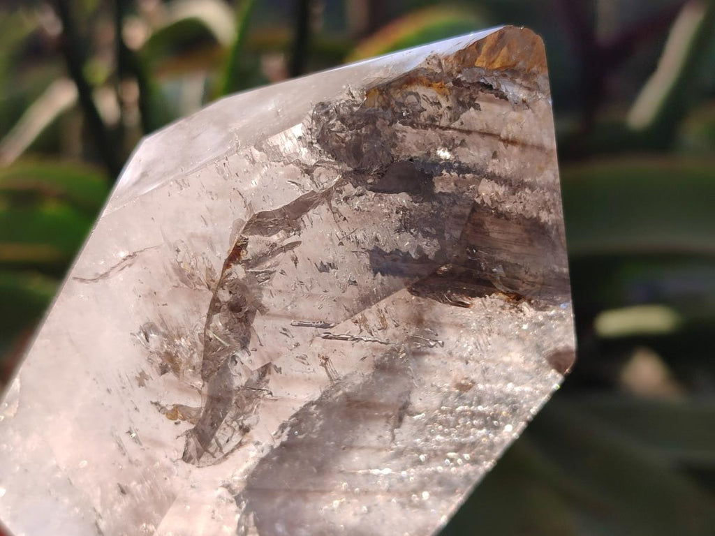 Polished Smokey Window Quartz Display Crystals x 2 From Madagascar - Toprock Gemstones and Minerals 