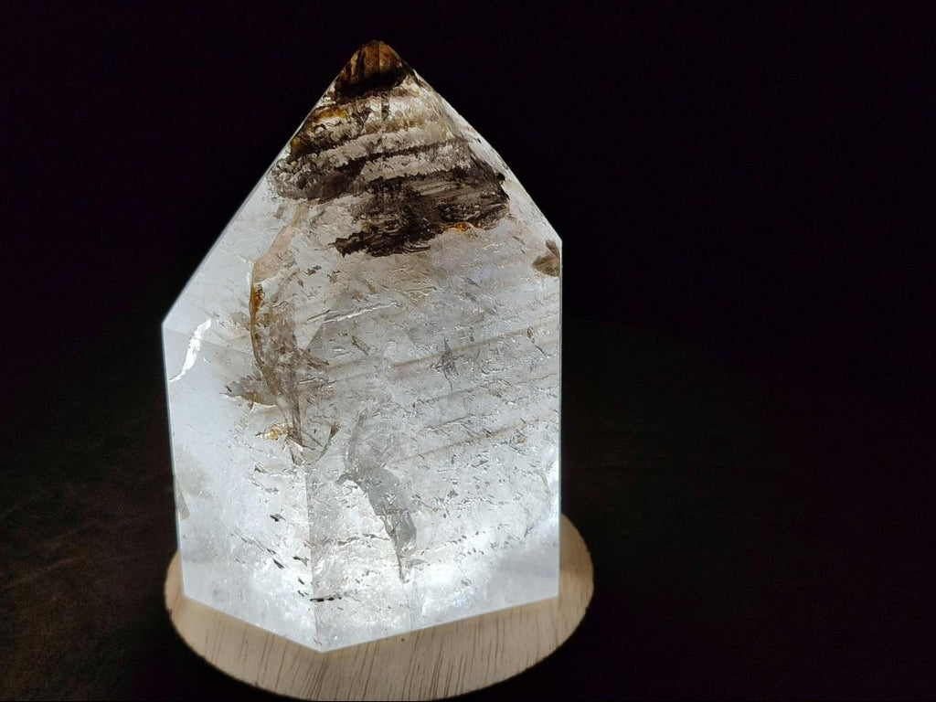 Polished Smokey Window Quartz Display Crystals x 2 From Madagascar - Toprock Gemstones and Minerals 