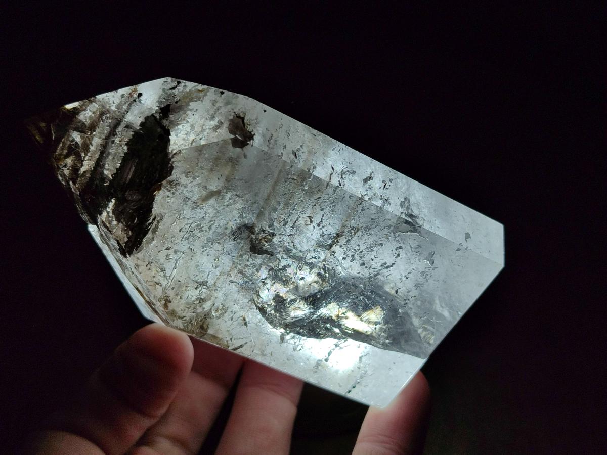 Polished Smokey Window Quartz Display Crystals x 2 From Madagascar - Toprock Gemstones and Minerals 