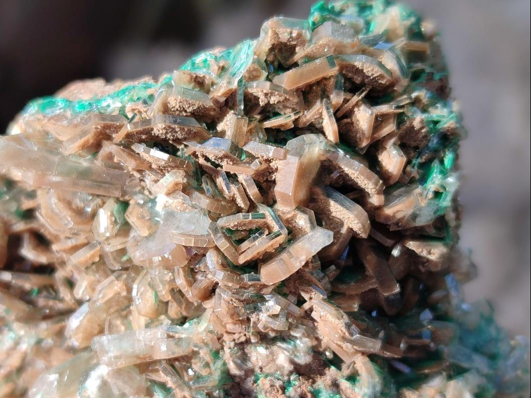 Natural Rare Bladed Barite Specimens with Malachite x 3 From Shangulowé Mine, Congo - Toprock Gemstones and Minerals 