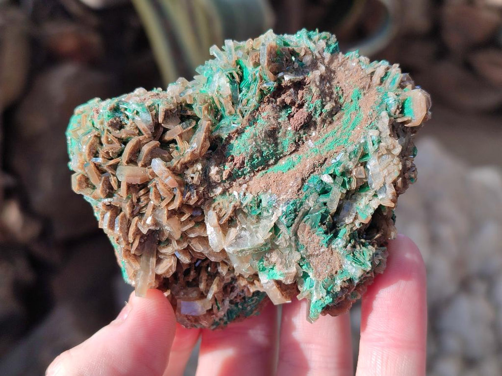 Natural Rare Bladed Barite Specimens with Malachite x 3 From Shangulowé Mine, Congo - Toprock Gemstones and Minerals 