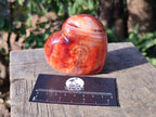 Polished Carnelian Agate Gemstone Hearts x 6 From Madagascar - Toprock Gemstones and Minerals 