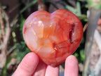 Polished Carnelian Agate Gemstone Hearts x 6 From Madagascar - Toprock Gemstones and Minerals 