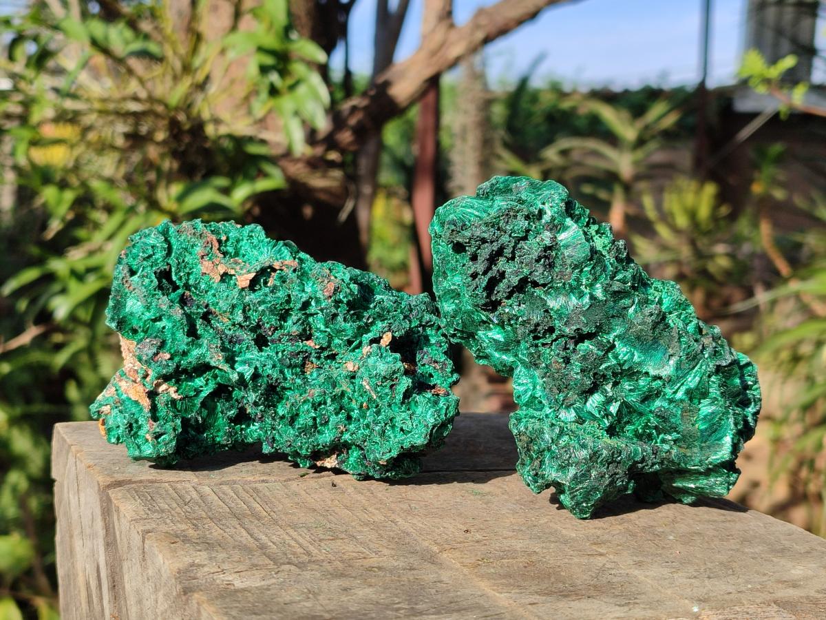Natural Silky Malachite Specimens x 4 From Kasompe, Congo - Toprock Gemstones and Minerals 