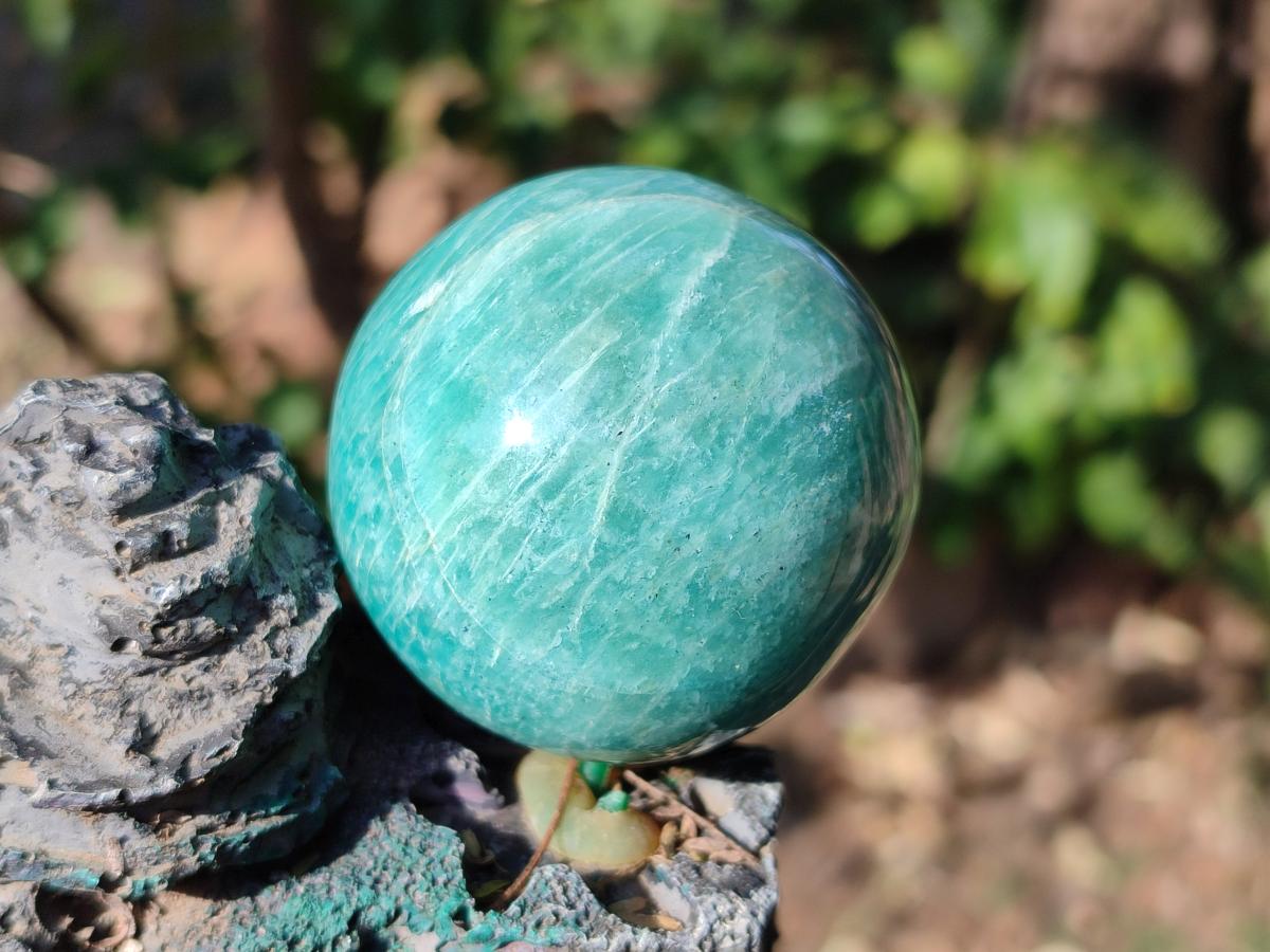 Polished Amazonite Spheres x 6 From Madagascar - Toprock Gemstones and Minerals 
