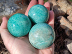 Polished Amazonite Spheres x 6 From Madagascar - Toprock Gemstones and Minerals 