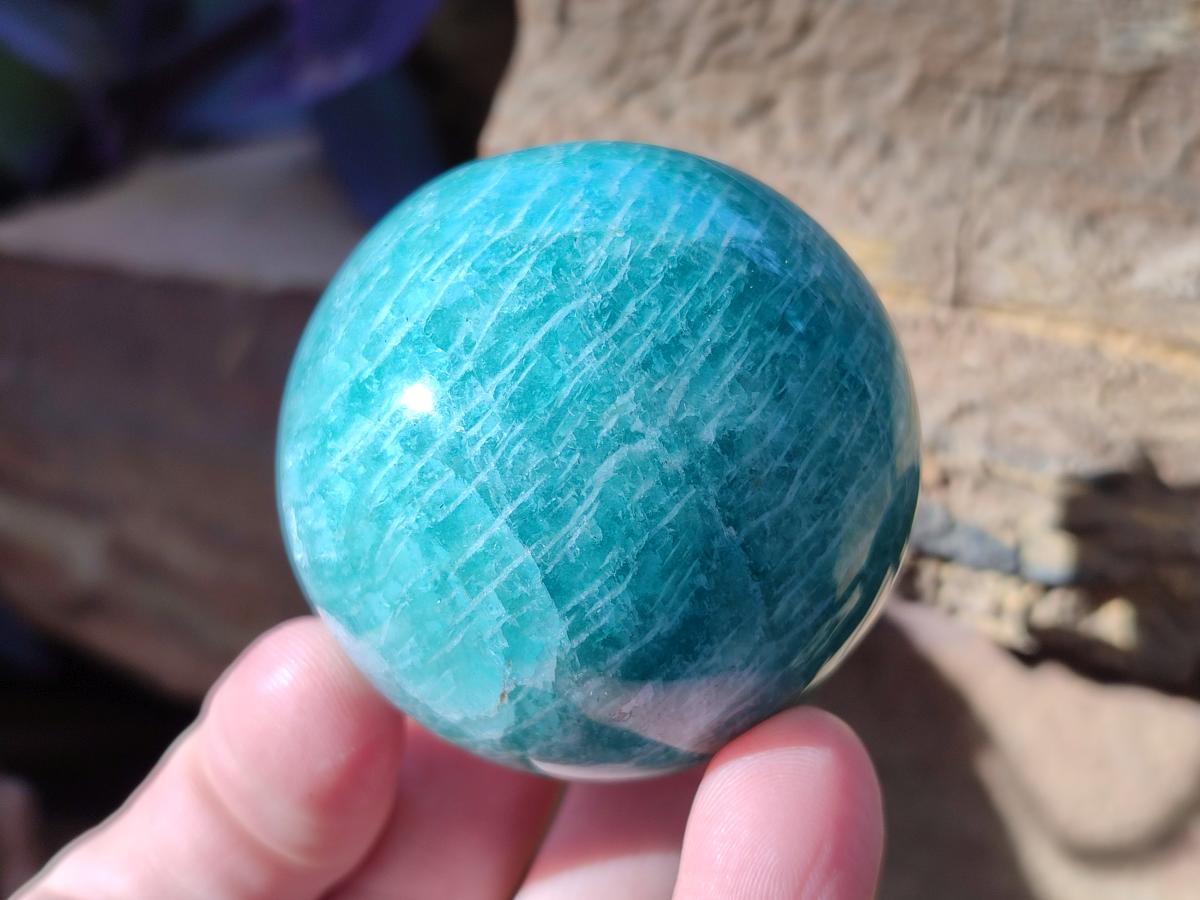 Polished Amazonite Spheres x 6 From Madagascar - Toprock Gemstones and Minerals 