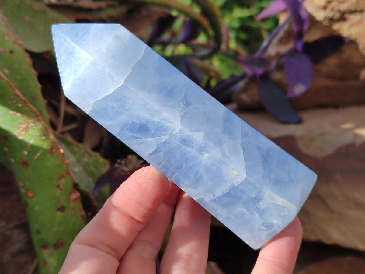 Polished Blue Calcite Display Crystals x 6 From Madagascar - Toprock Gemstones and Minerals 