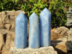 Polished Blue Calcite Display Crystals x 6 From Madagascar - Toprock Gemstones and Minerals 