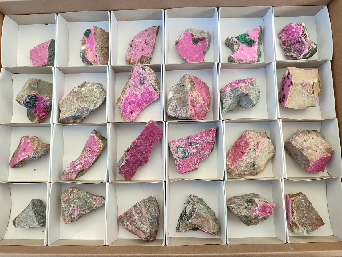 Natural Drusy Salrose Cobaltoan Specimens on Dolomite x 24 From Kakanda, Congo - Toprock Gemstones and Minerals 