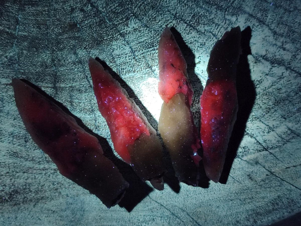 Natural Drusy Quartz Coated Spearhead Calcite Crystals x 35 From Albert's Mountain, Lesotho - Toprock Gemstones and Minerals 