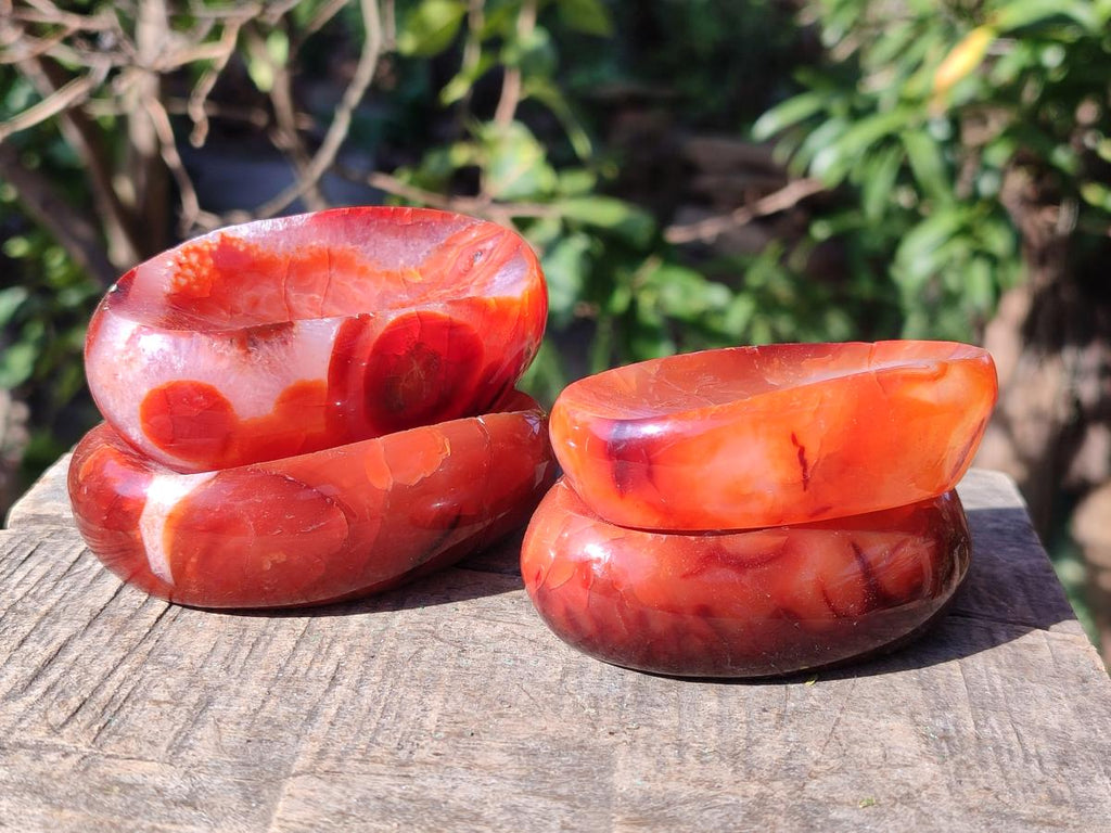 Polished Carnelian Agate Gemstone Bowls x 12 From Madagascar - Toprock Gemstones and Minerals 