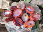 Polished Carnelian Agate Gemstone Bowls x 12 From Madagascar - Toprock Gemstones and Minerals 