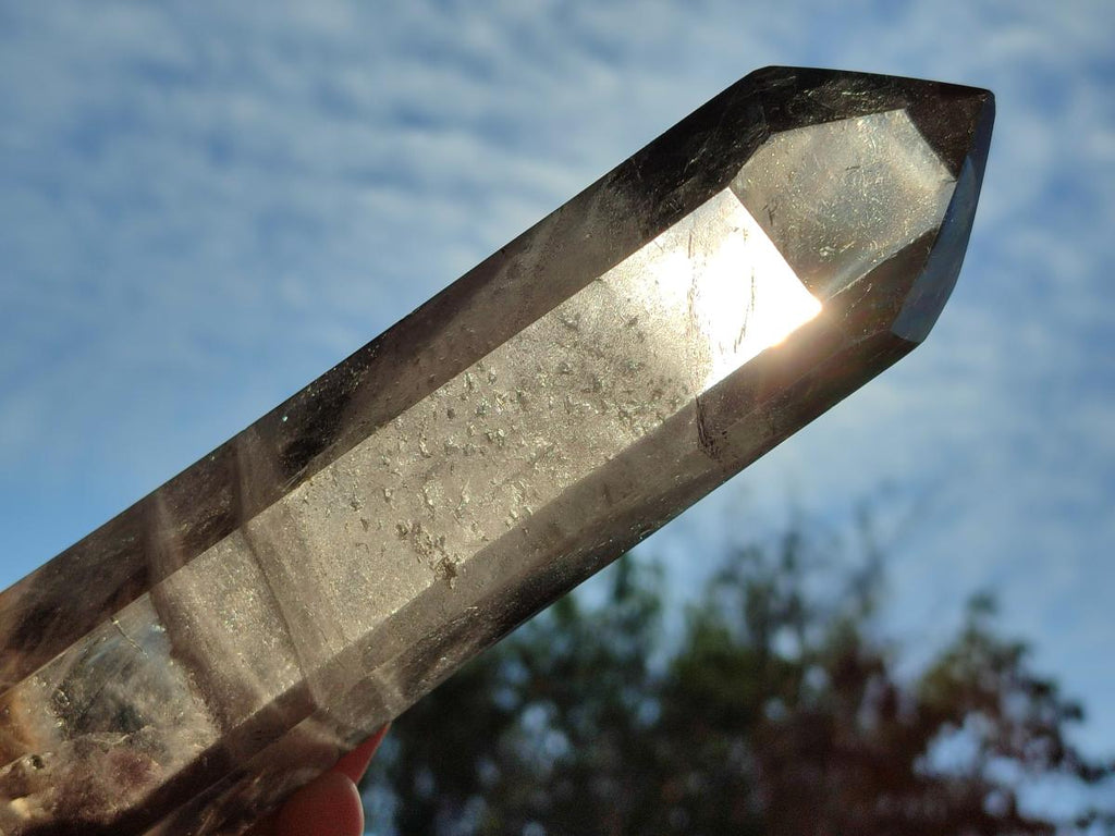 Polished Smokey Quartz Tower and Crystal x 2 From Madagascar - Toprock Gemstones and Minerals 