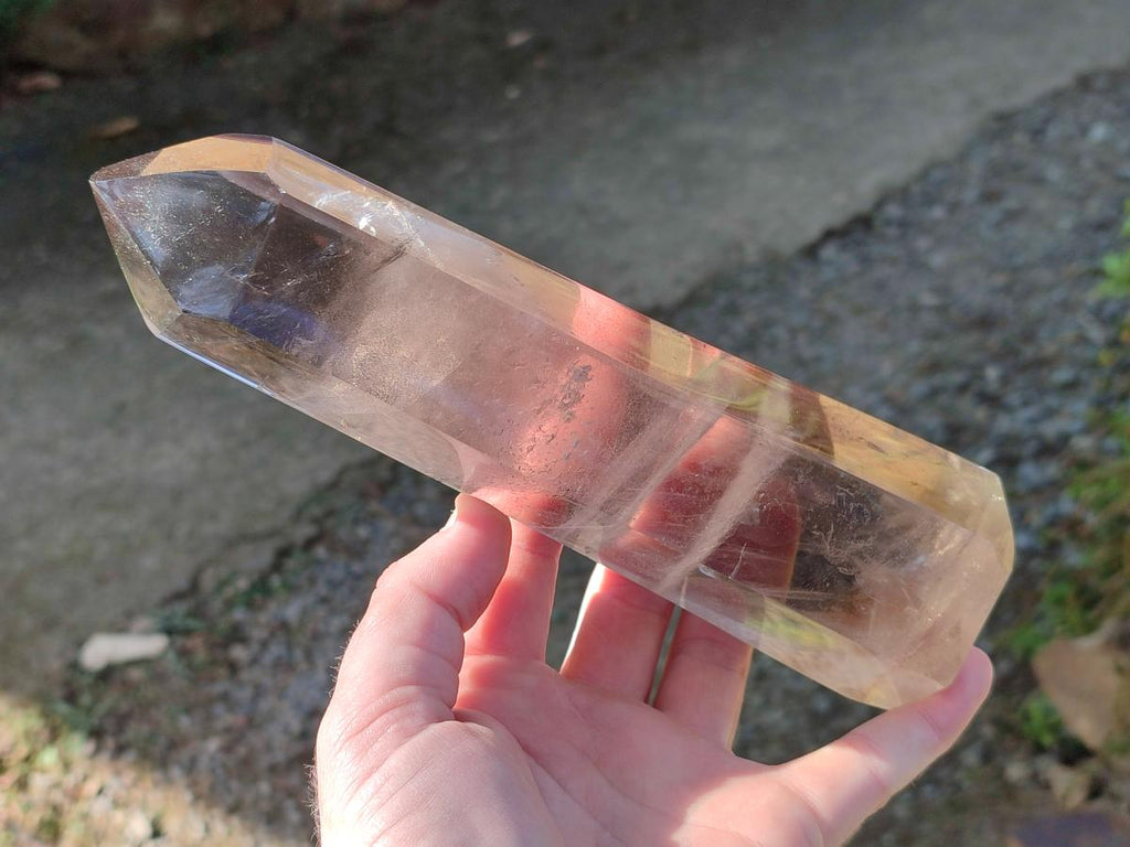 Polished Smokey Quartz Tower and Crystal x 2 From Madagascar - Toprock Gemstones and Minerals 
