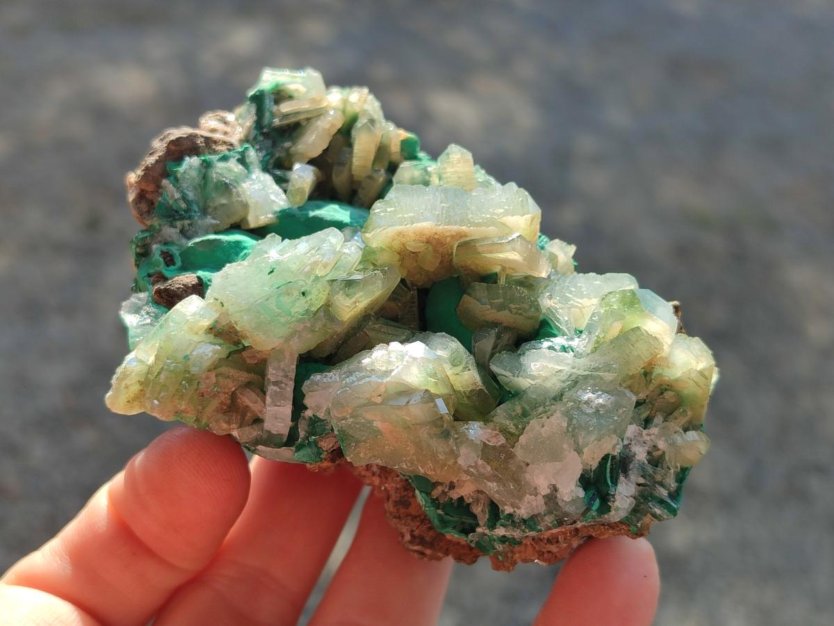 Natural Rare Bladed Barite Specimens with Malachite x 2 From Shangulowé Mine, Congo - Toprock Gemstones and Minerals 