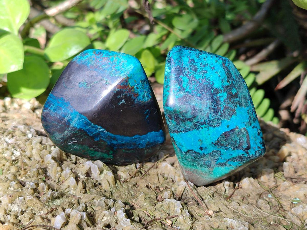 Polished Shattuckite Free Forms x 12 From Kaokoveld, Namibia - Toprock Gemstones and Minerals 