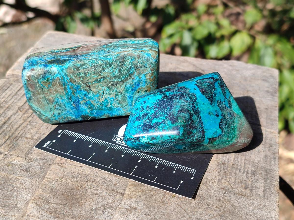 Polished Shattuckite Free Forms x 12 From Kaokoveld, Namibia - Toprock Gemstones and Minerals 