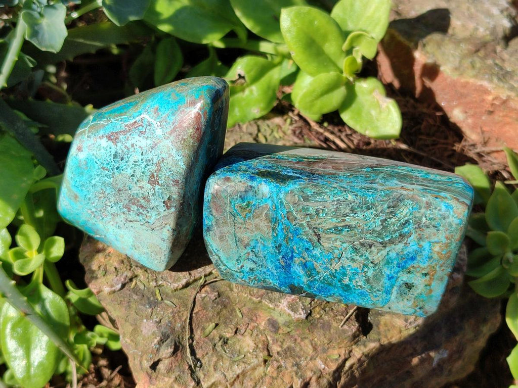Polished Shattuckite Free Forms x 12 From Kaokoveld, Namibia - Toprock Gemstones and Minerals 