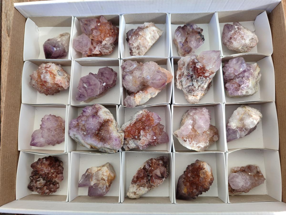 Natural Spirit Quartz and Ametrine Crystals and Clusters x 20 From Boekenhouthoek, South Africa - Toprock Gemstones and Minerals 
