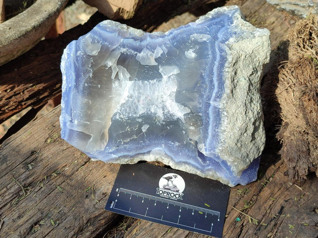Natural Blue Lace Agate Specimens x 4 From Nsanje, Malawi - Toprock Gemstones and Minerals 