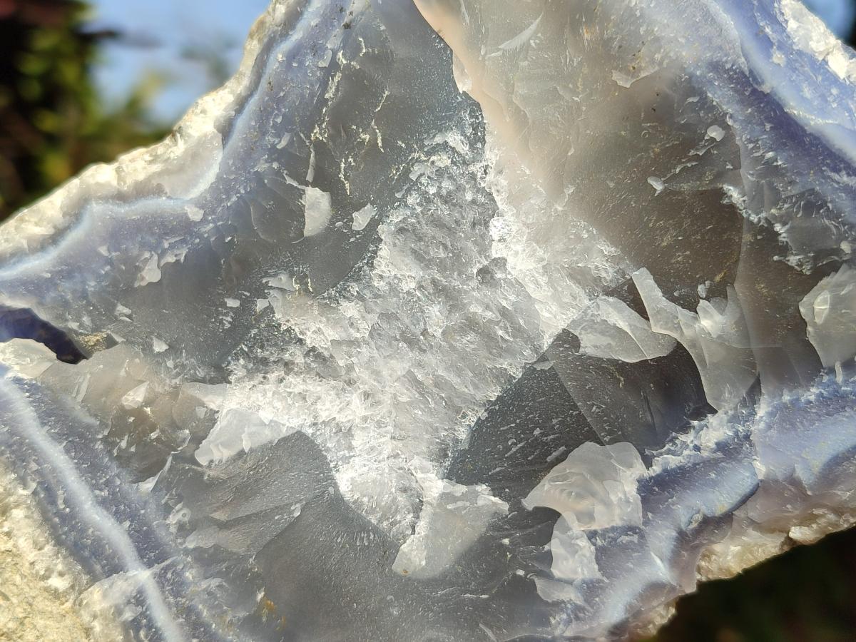 Natural Blue Lace Agate Specimens x 4 From Nsanje, Malawi - Toprock Gemstones and Minerals 