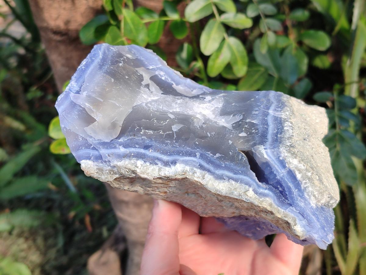 Natural Blue Lace Agate Specimens x 4 From Nsanje, Malawi - Toprock Gemstones and Minerals 