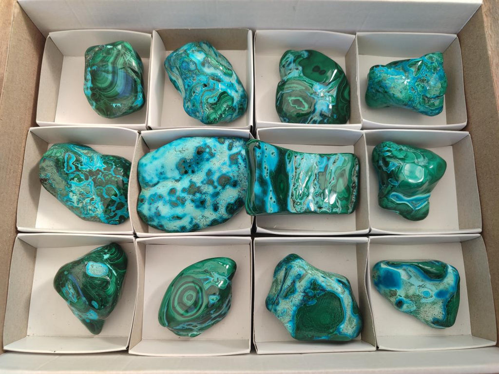 Polished Malacolla Free Forms x 12 From Kulukuluku, Congo - Toprock Gemstones and Minerals 