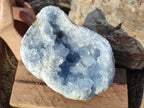 Natural Blue Celestite Geode Specimens x 2 From Sakoany, Madagascar - Toprock Gemstones and Minerals 