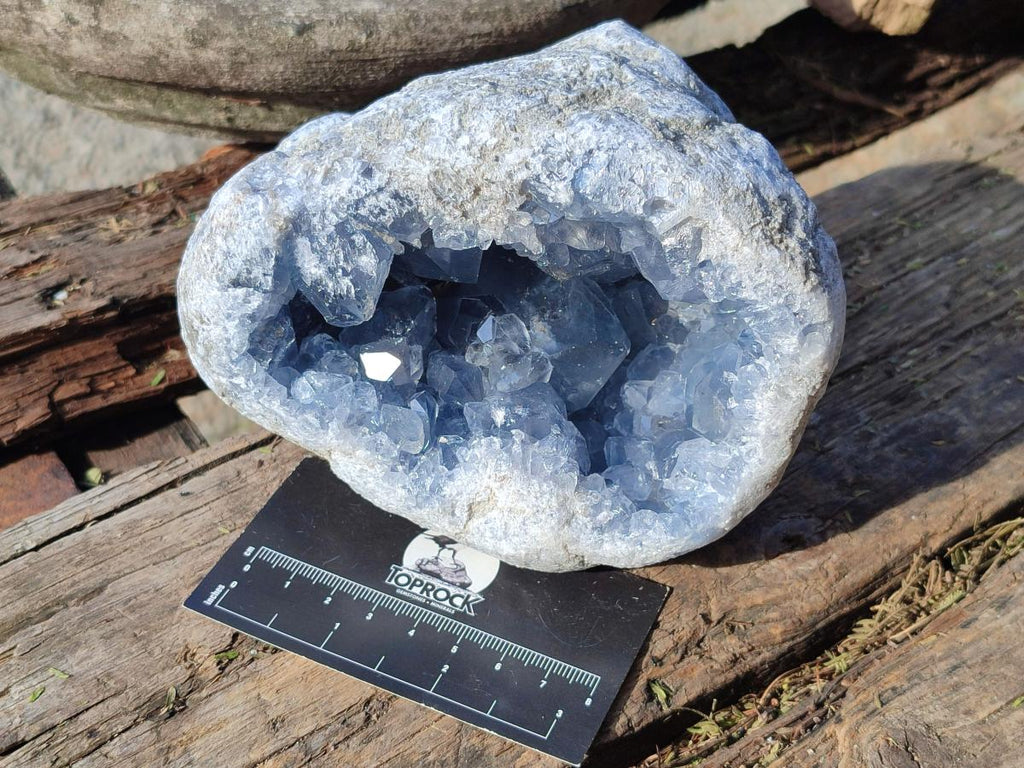 Natural Blue Celestite Geode Specimens x 2 From Sakoany, Madagascar - Toprock Gemstones and Minerals 