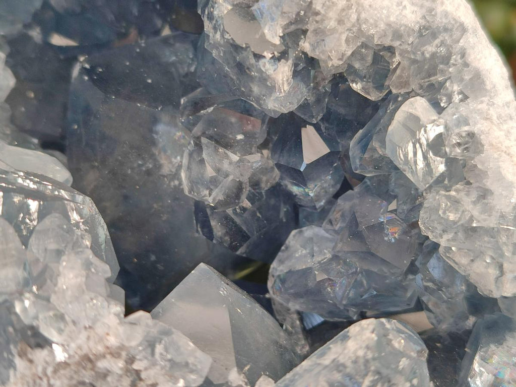 Natural Blue Celestite Geode Specimens x 2 From Sakoany, Madagascar - Toprock Gemstones and Minerals 