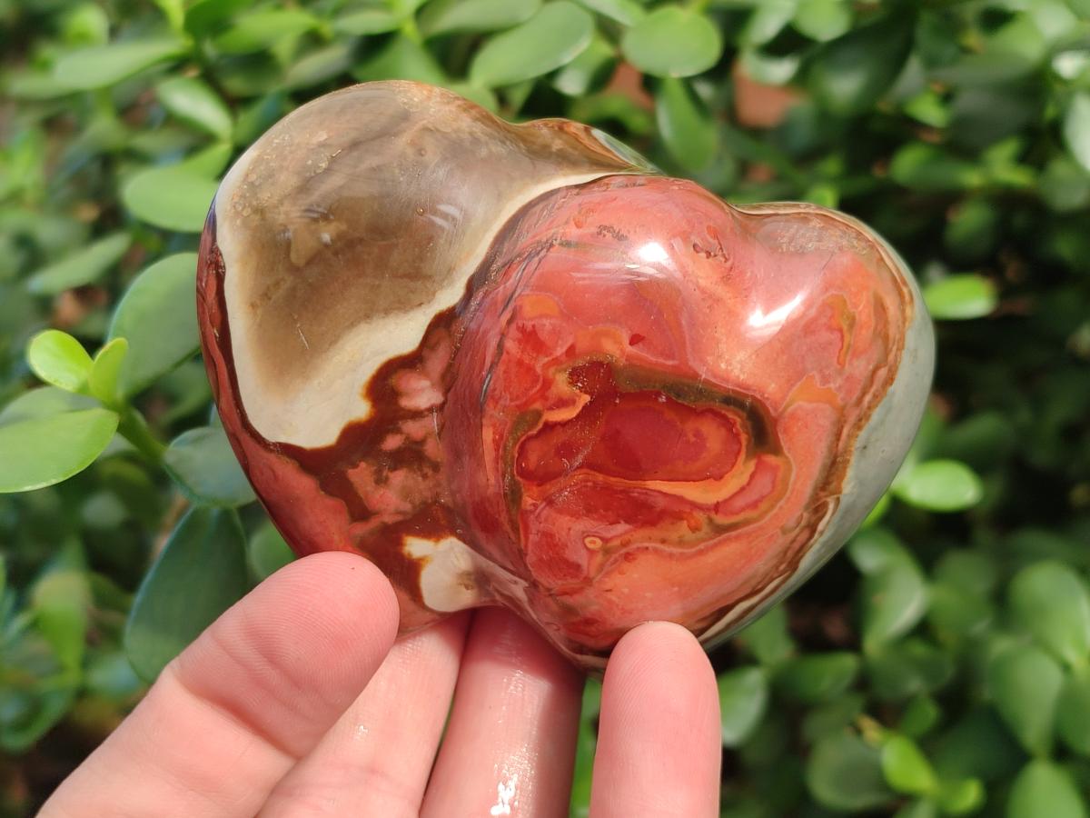Polished Polychrome Jasper Twin Hearts x 6 From NW Coast, Madagascar - Toprock Gemstones and Minerals 