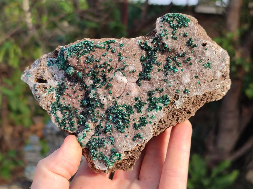 Natural Ball Malachite Specimens Coated with Drusy Quartz on Dolomite x 4 From Mindingi Mine, Congo - Toprock Gemstones and Minerals 
