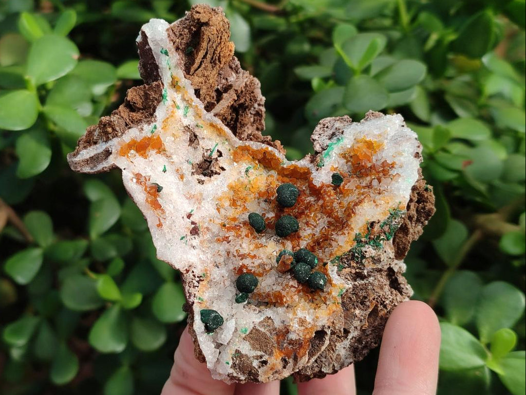 Natural Ball Malachite Specimens Coated with Drusy Quartz on Dolomite x 4 From Mindingi Mine, Congo - Toprock Gemstones and Minerals 