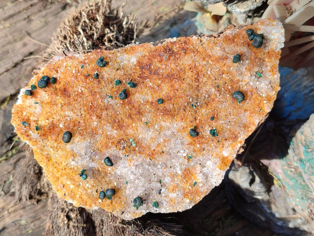 Natural Ball Malachite Specimens Coated with Drusy Quartz on Dolomite x 4 From Mindingi Mine, Congo - Toprock Gemstones and Minerals 