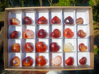 Polished Carnelian Agate Gemstone Hearts x 24 From Madagascar - Toprock Gemstones and Minerals 
