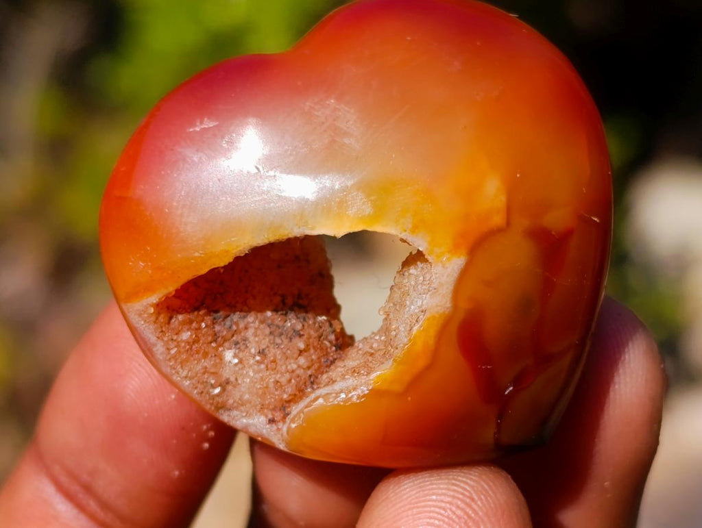 Polished Carnelian Agate Gemstone Hearts x 24 From Madagascar - Toprock Gemstones and Minerals 