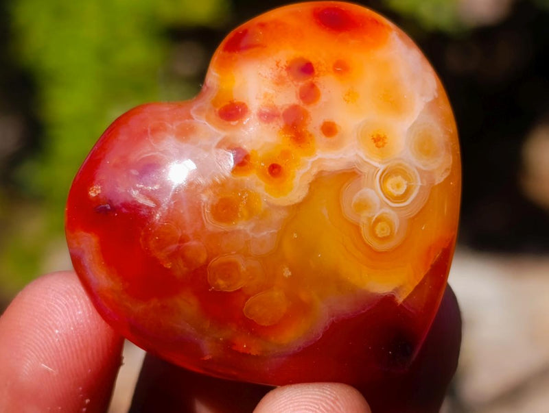 Polished Carnelian Agate Gemstone Hearts x 24 From Madagascar - Toprock Gemstones and Minerals 