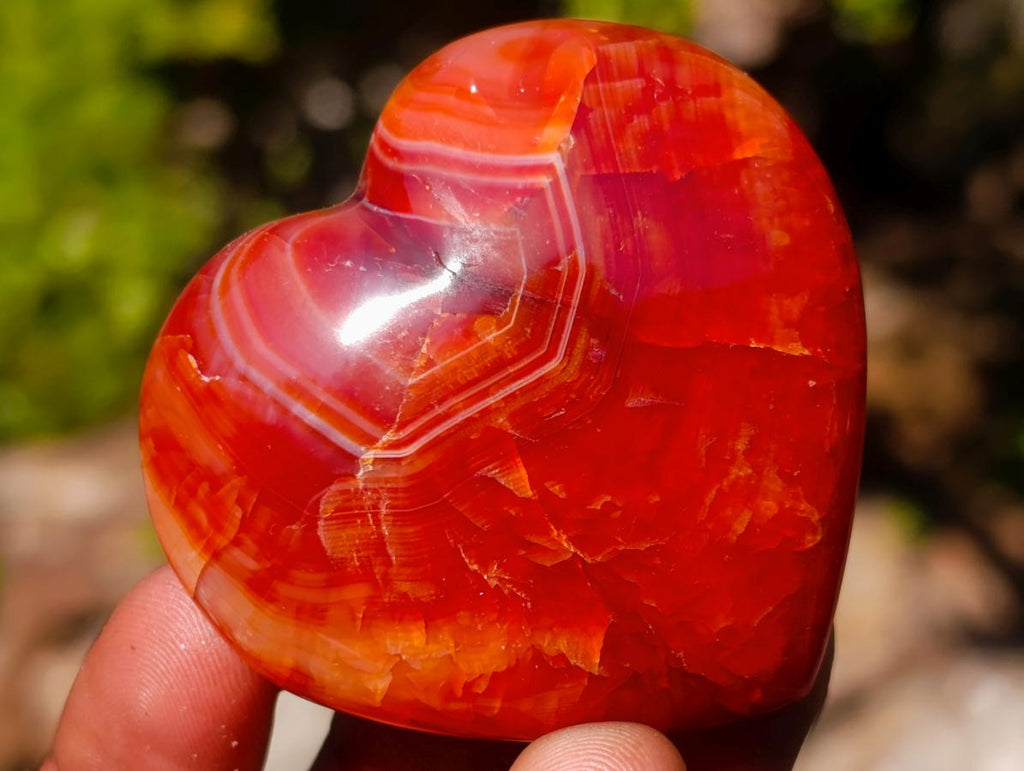 Polished Carnelian Agate Gemstone Hearts x 24 From Madagascar - Toprock Gemstones and Minerals 