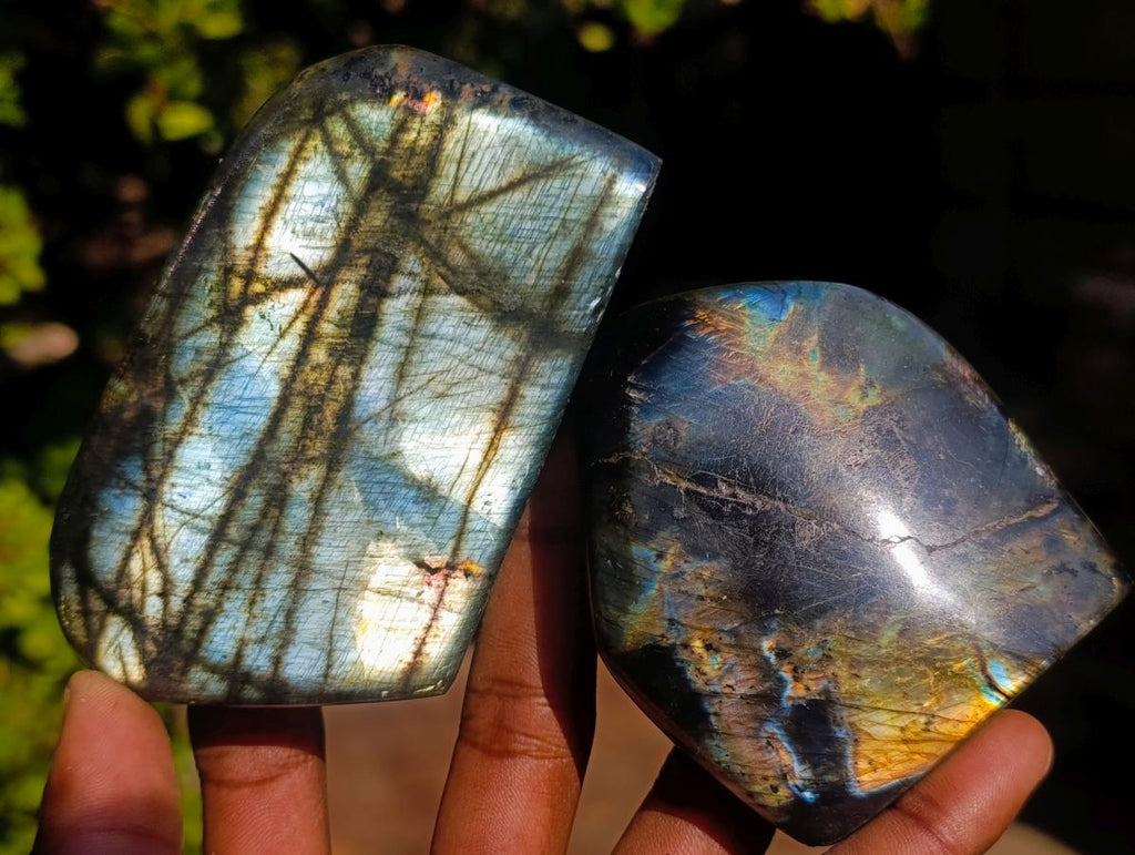 Polished Labradorite Standing Display Pieces x 12 From Madagascar - Toprock Gemstones and Minerals 
