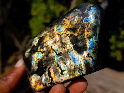 Polished Labradorite Standing Display Pieces x 12 From Madagascar - Toprock Gemstones and Minerals 