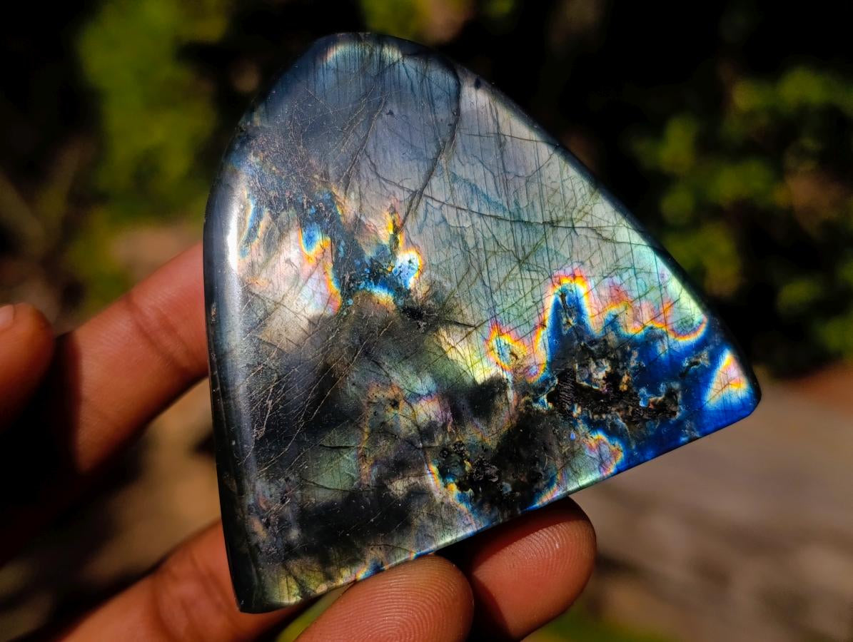Polished Labradorite Standing Display Pieces x 12 From Madagascar - Toprock Gemstones and Minerals 