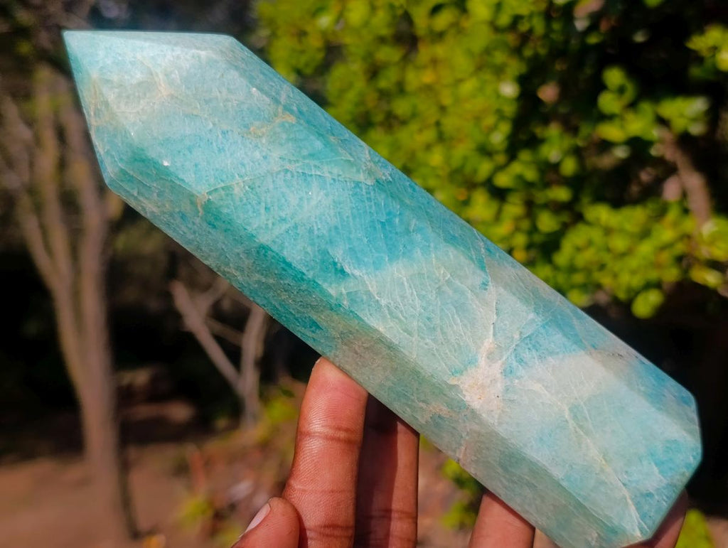 Polished Amazonite Display Crystals x 2 From Madagascar - Toprock Gemstones and Minerals 